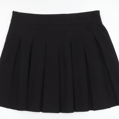 Stradivarius Women's Black Pleated Skirt - Size 12