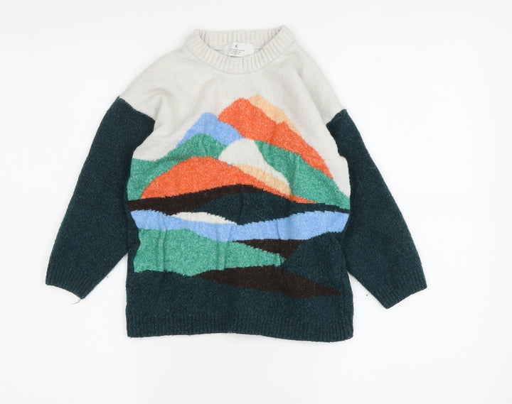 H&M Multicoloured Kids Pullover Jumper, 11-12 Years, Nature Theme