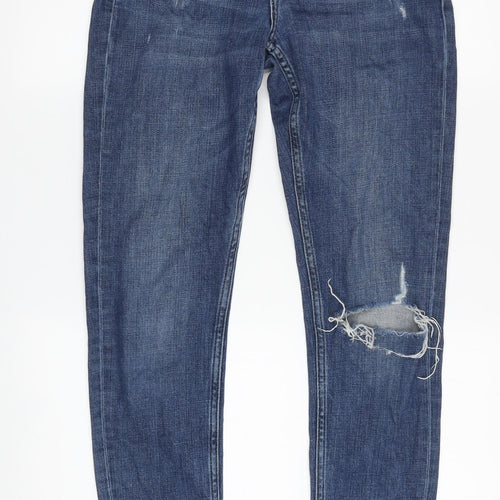 Topshop Women's Blue Boyfriend Jeans UK 7 Slim