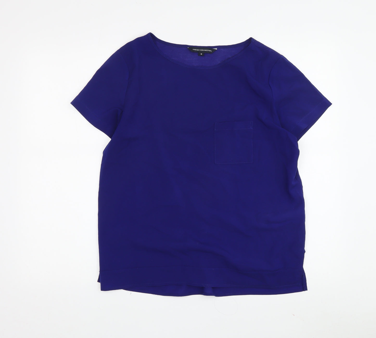 French Connection Women's Blue Crew Neck T-Shirt Size M