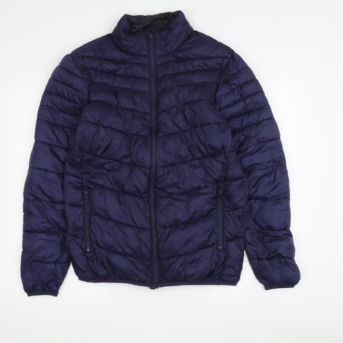 River Island Women's Blue Puffer Jacket S