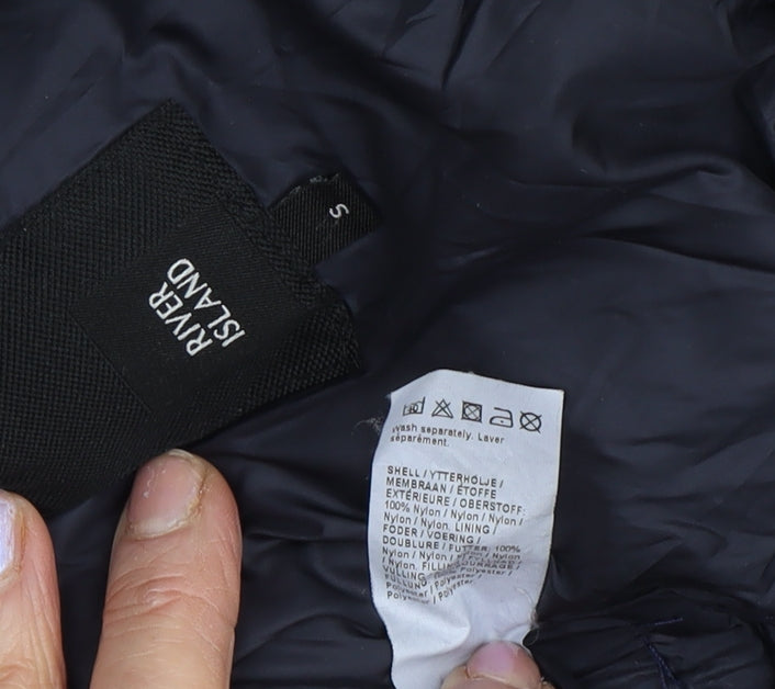 River Island Women's Blue Puffer Jacket S