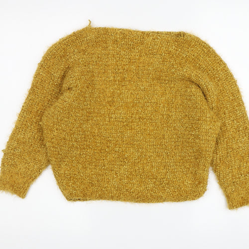 Isabella D Women's Gold M Chunky Knit Pullover Jumper