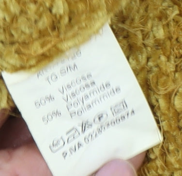 Isabella D Women's Gold M Chunky Knit Pullover Jumper