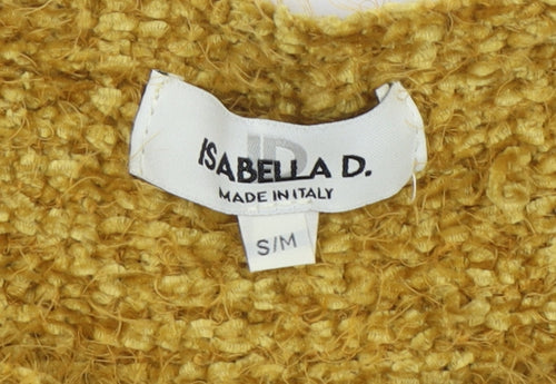 Isabella D Women's Gold M Chunky Knit Pullover Jumper