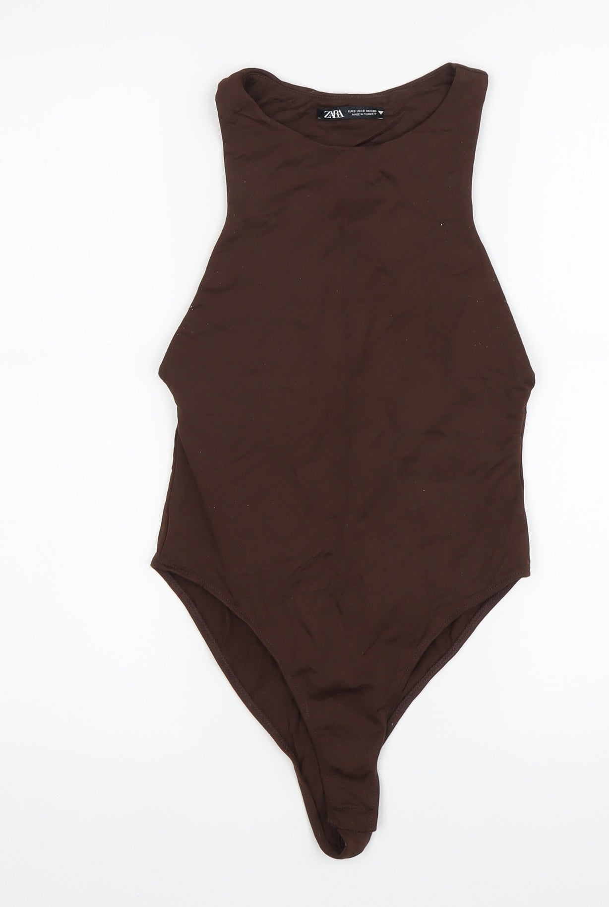 Zara Women's Brown Bodysuit Size S Jersey Casual