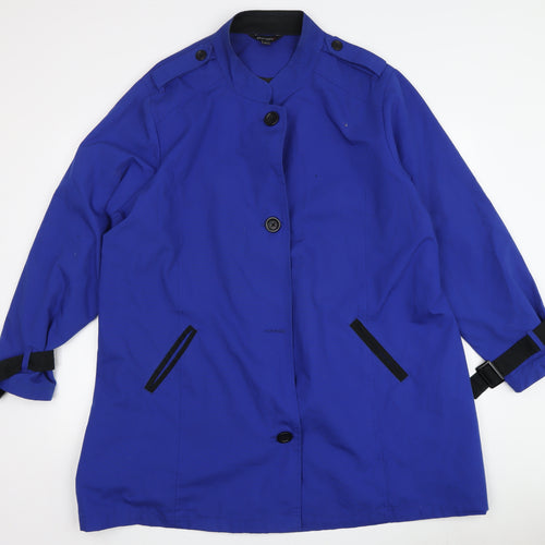 Marisota Women's Blue Long Coat Size L with Buckle