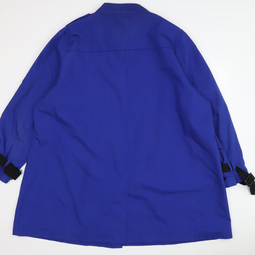 Marisota Women's Blue Long Coat Size L with Buckle