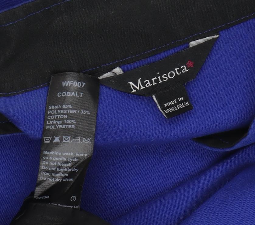 Marisota Women's Blue Long Coat Size L with Buckle