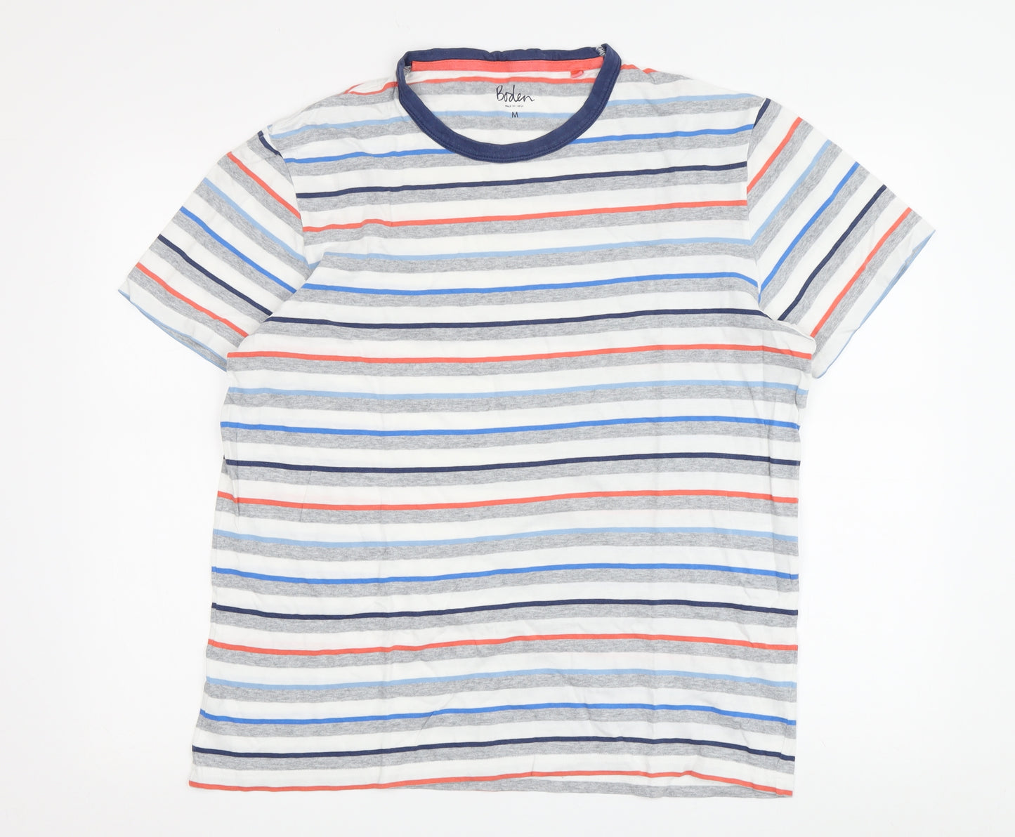 Boden Men's Multicoloured Striped T-Shirt M