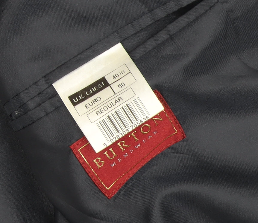 Burton Men's Black Double-Breasted Blazer 40R