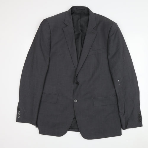Jaeger Men's Black Wool Blazer Jacket Size 42R