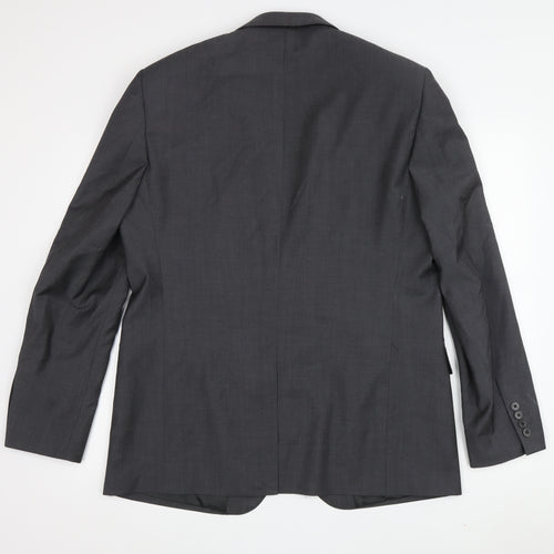 Jaeger Men's Black Wool Blazer Jacket Size 42R