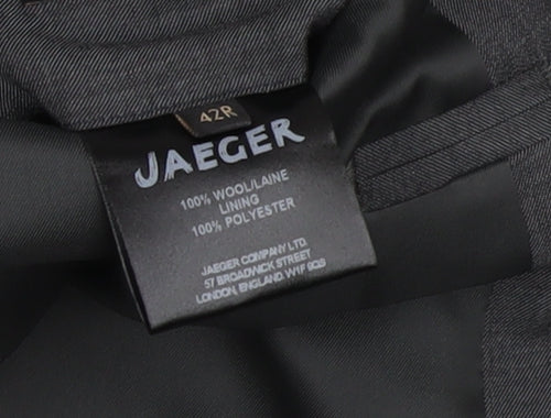 Jaeger Men's Black Wool Blazer Jacket Size 42R