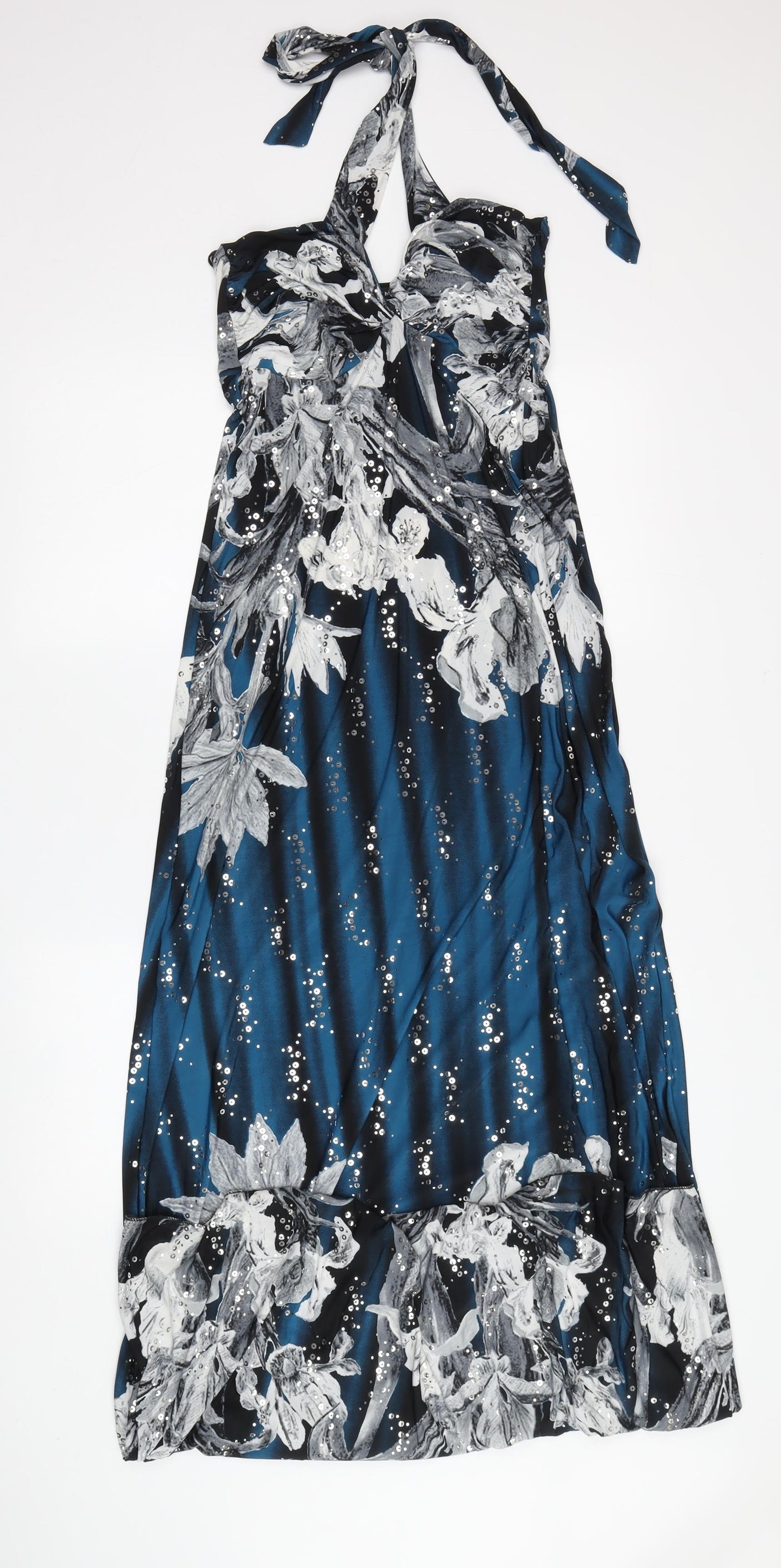 Kurt Muller Women’s Multicoloured Sequin Halter Dress M