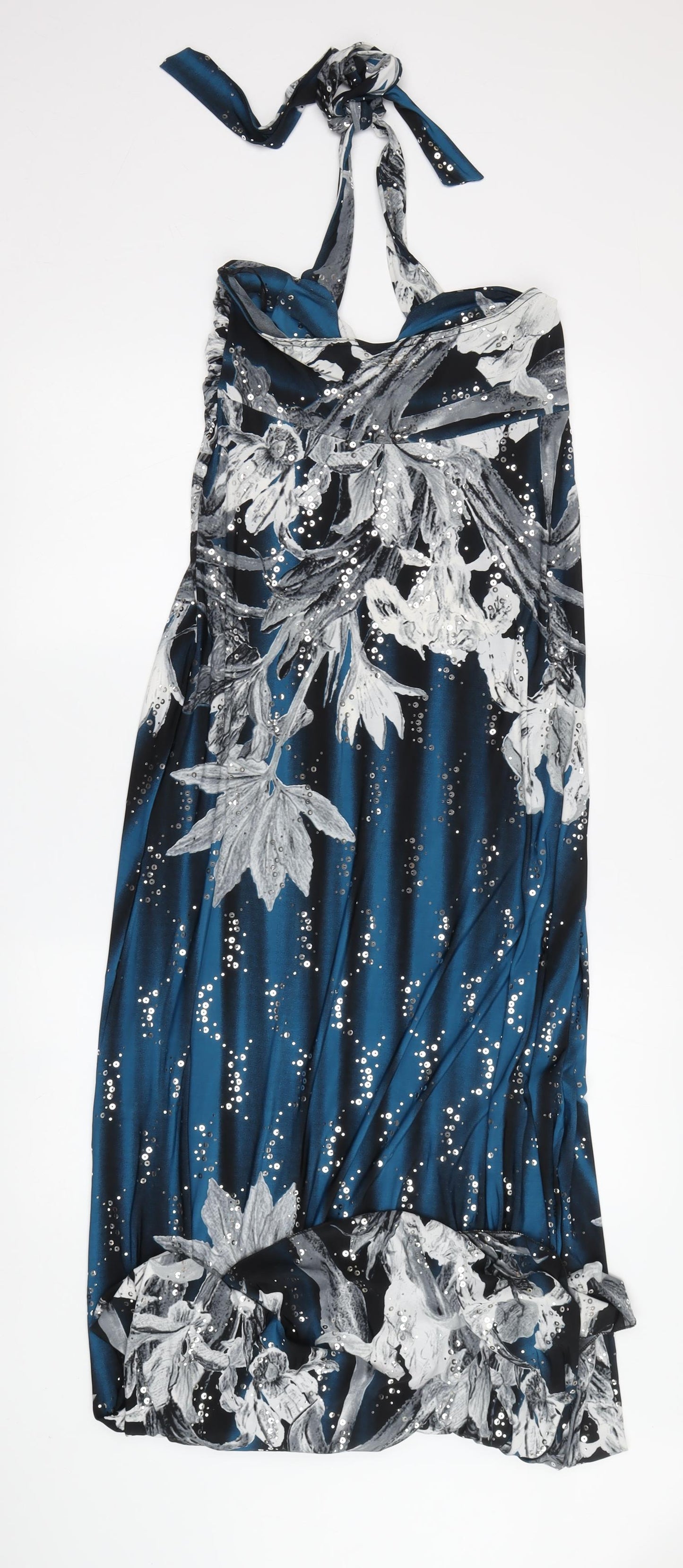 Kurt Muller Women’s Multicoloured Sequin Halter Dress M