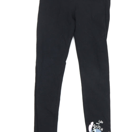Disney Girls Black Lilo & Stitch Leggings - Size 5 Years