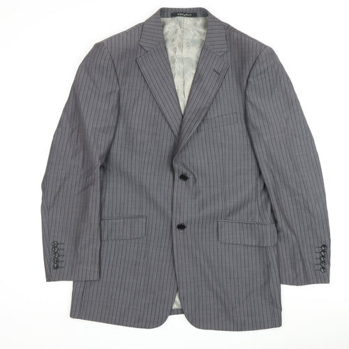 Steel & Jelly Men’s Grey Striped Blazer 40R