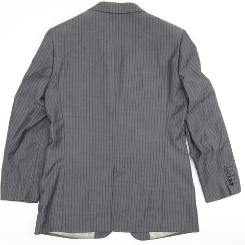 Steel & Jelly Men’s Grey Striped Blazer 40R