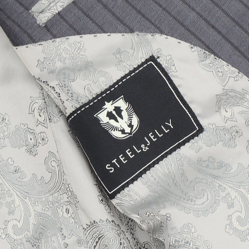 Steel & Jelly Men’s Grey Striped Blazer 40R