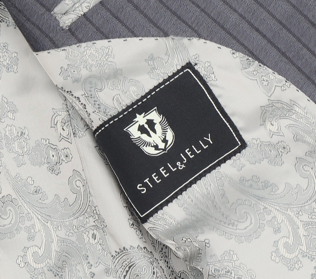 Steel & Jelly Men’s Grey Striped Blazer 40R