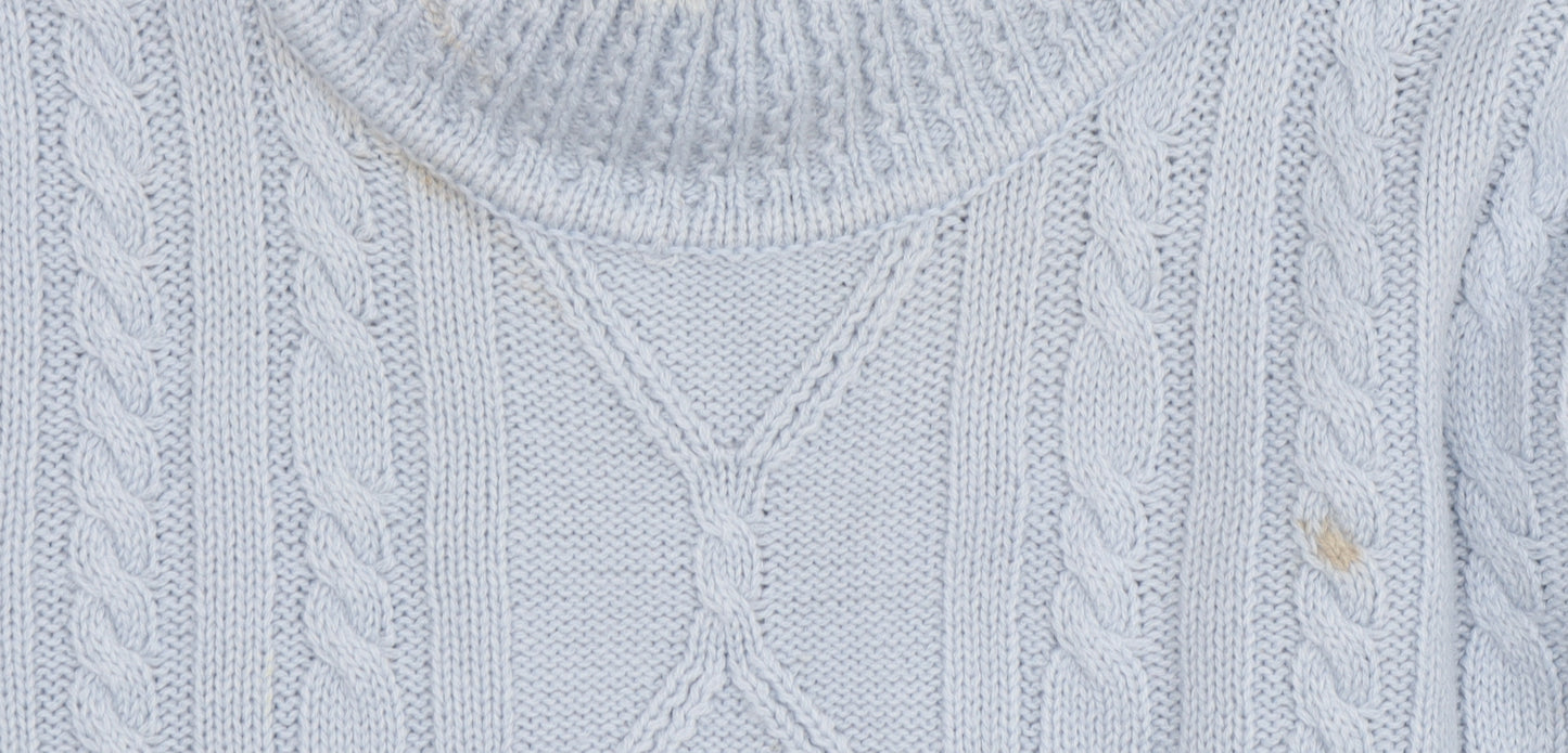 Daxon Women's Blue Cable-Knit Pullover Jumper Size 18