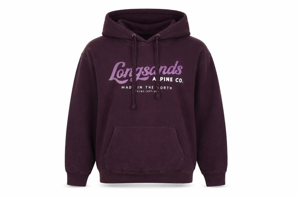 Longsands Alpine Co. Unisex Purple Hoodie L