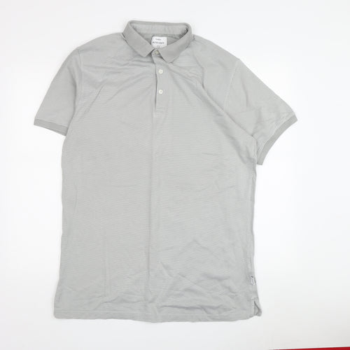 Peter Werth Men's Grey XL Geometric Polo Shirt