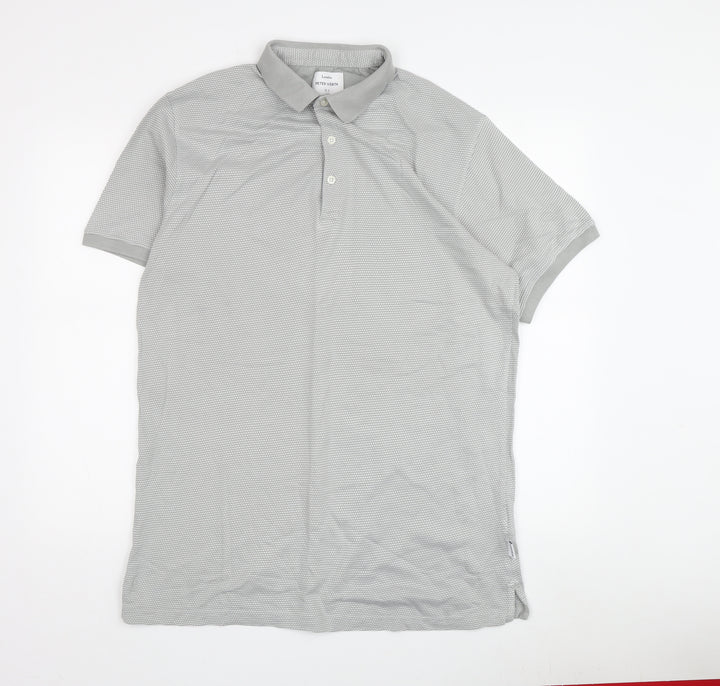 Peter Werth Men's Grey XL Geometric Polo Shirt