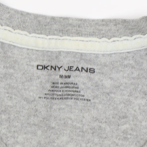 DKNY Jeans Men’s Grey V-Neck Graphic T-Shirt M