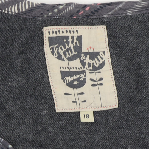 Monteray Women's Grey Cardigan, Size 18, Button Accents