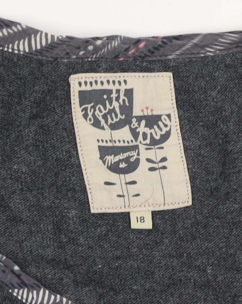 Monteray Women's Grey Cardigan, Size 18, Button Accents