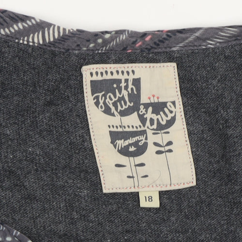 Monteray Women's Grey Cardigan, Size 18, Button Accents