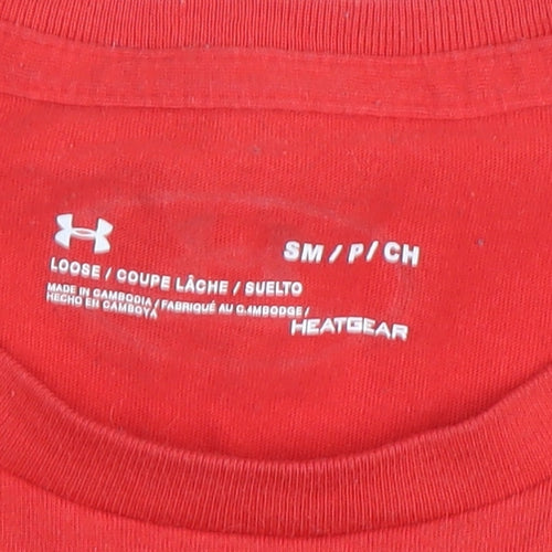 Under Armour Men Red T-Shirt S Lightweight Activewear