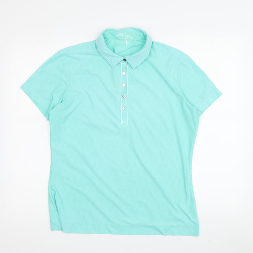 Nike Women's Green Polo Golf Shirt M Moisture-Wicking