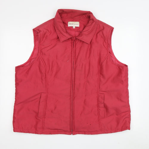 EWM Women's Red XL Waistcoat - Collared Full Zip