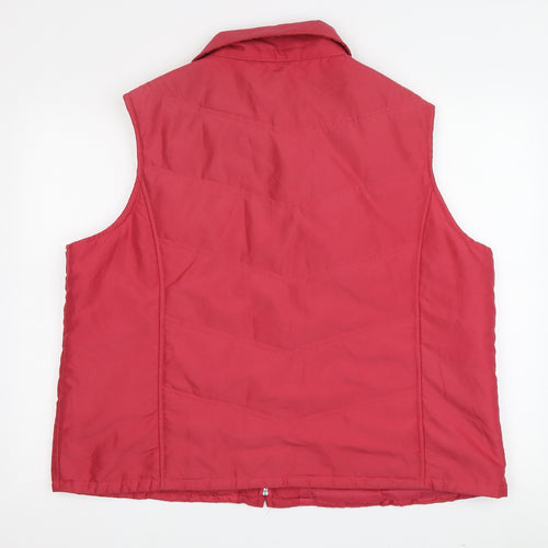 EWM Women's Red XL Waistcoat - Collared Full Zip