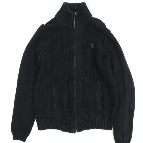 Firetrap Men's Black Wool Jacket, Medium, Full Zip, Casual