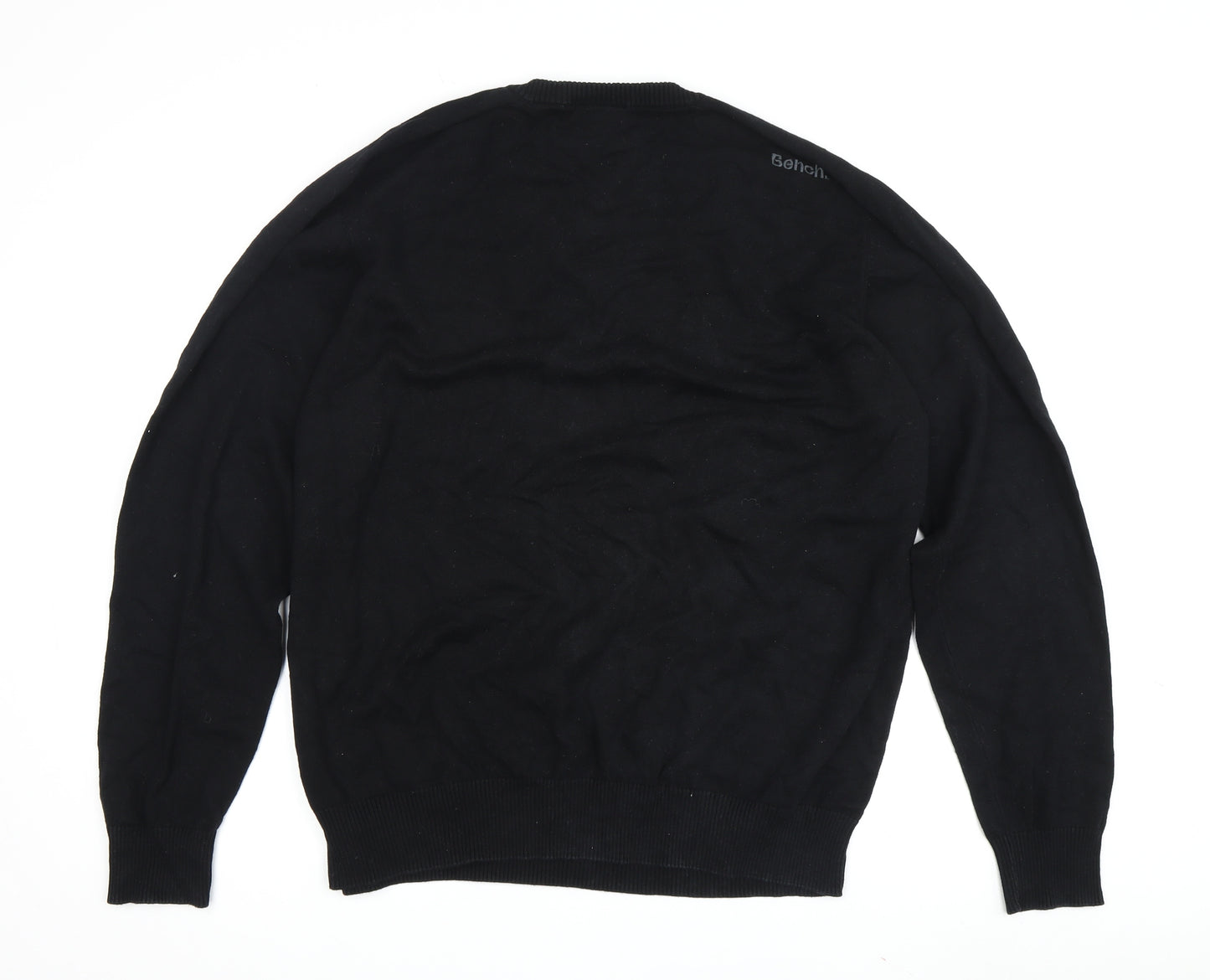 Bench Men's Black 2XL V-Neck Cotton Pullover Jumper