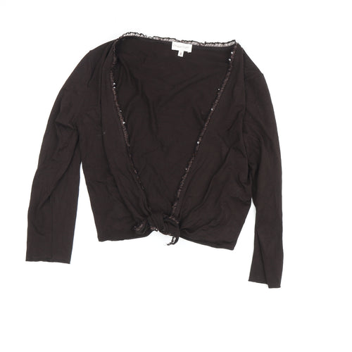 Phase Eight Women's Black Wrap Long Sleeve Top - Size 8