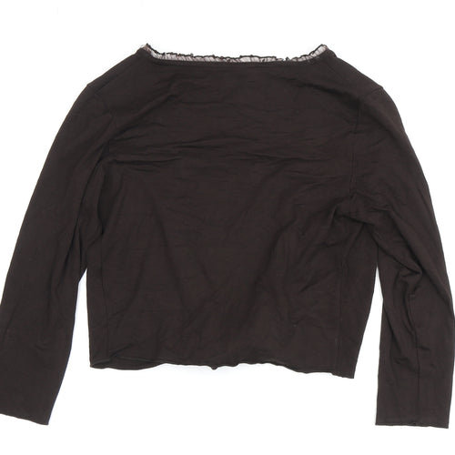 Phase Eight Women's Black Wrap Long Sleeve Top - Size 8