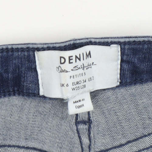 Miss Selfridge Women's Blue Distressed Skinny Jeans Size 6