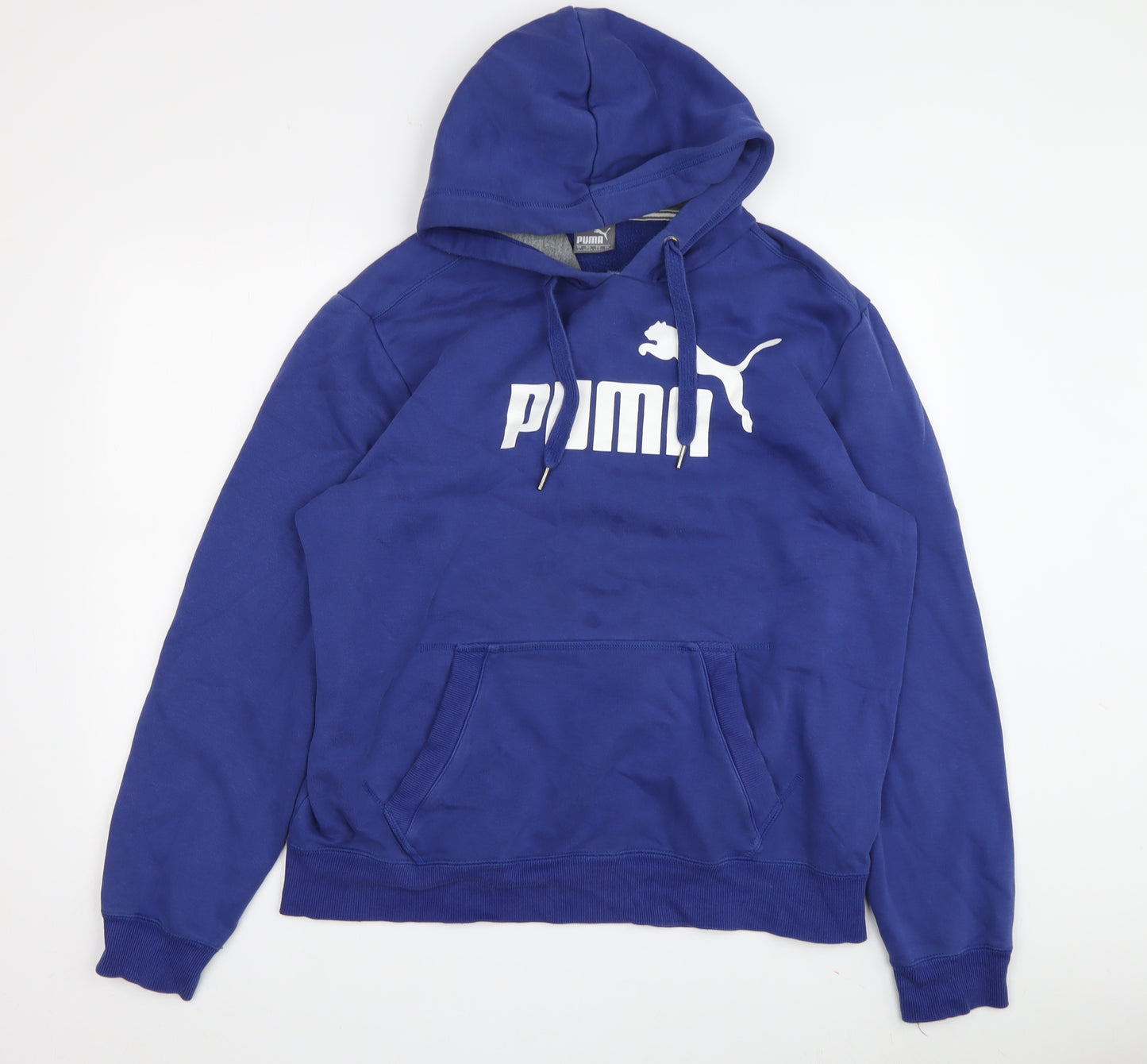 Puma Men's Blue Pullover Hoodie L with Logo