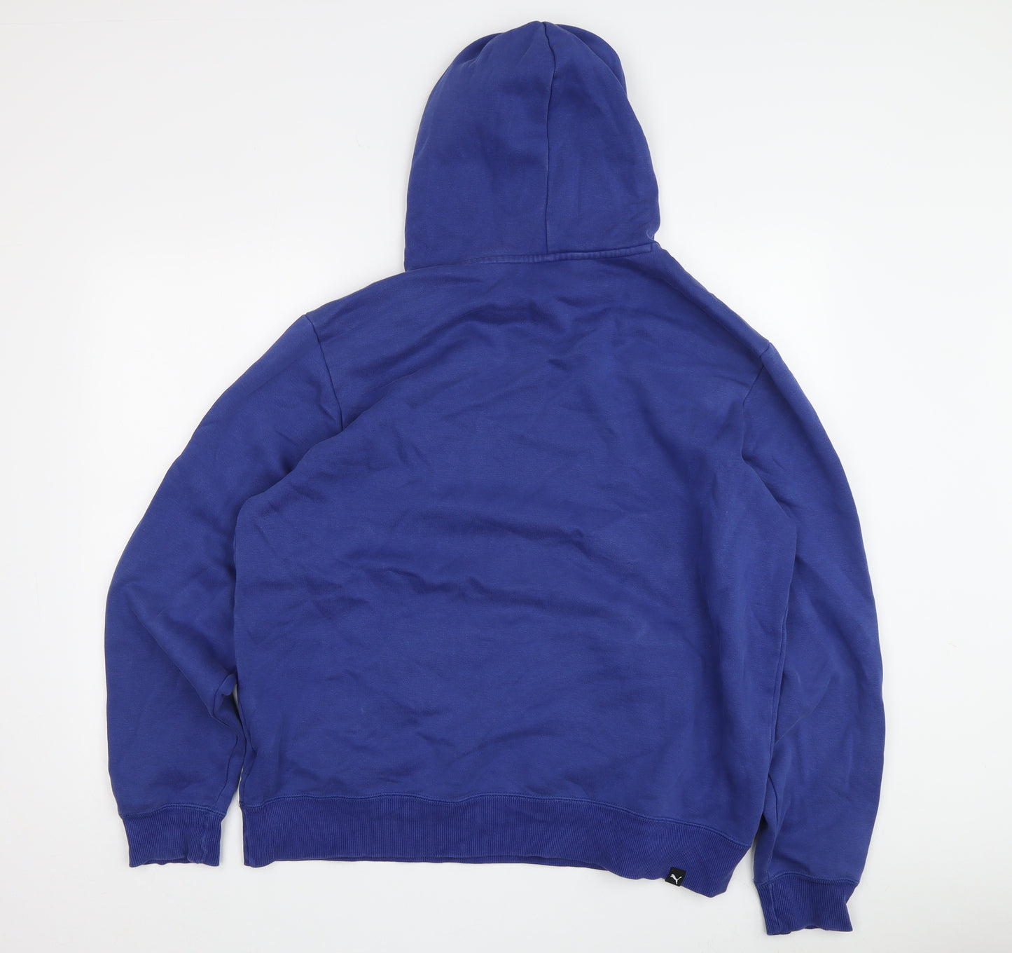 Puma Men's Blue Pullover Hoodie L with Logo
