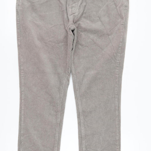 Next Men's Grey Slim Fit Corduroy Trousers, Size 38