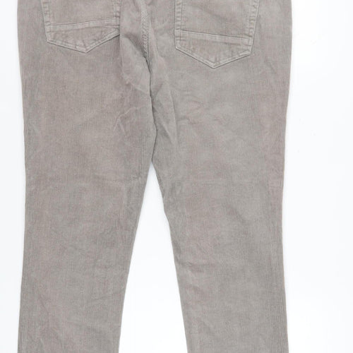 Next Men's Grey Slim Fit Corduroy Trousers, Size 38