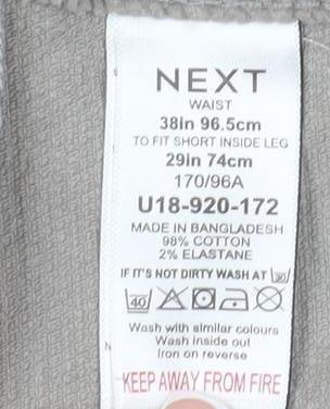 Next Men's Grey Slim Fit Corduroy Trousers, Size 38