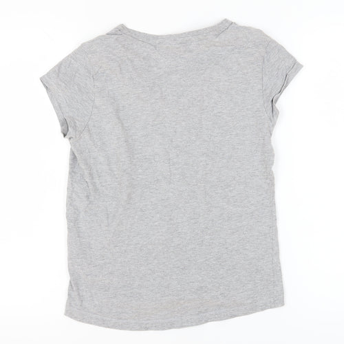 LA Gear Women's Grey V-Neck T-Shirt, Size 10, Classic Fit