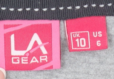 LA Gear Women's Grey V-Neck T-Shirt, Size 10, Classic Fit