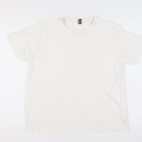 Donnay Men's White V-Neck Cotton T-Shirt L